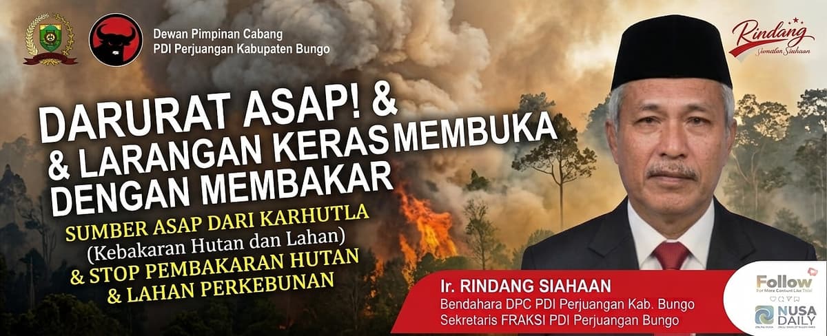 Bencana Saban Tahun: Kabut Asap Karhutla Sampai ke Bungo, Ir. Rindang Siahaan Tegaskan Stop Bakar Lahan dan Waspada ISPA