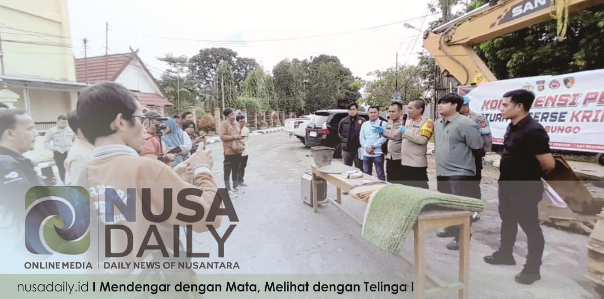 Polres Bungo Gelar Konferensi Pers Terkait PETI, Ungkap Keberadaan Puluhan Excavator